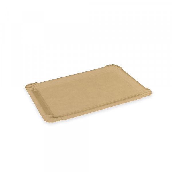 250 Stk. Bio Pappteller braun 13 x 20 cm mit Fettbarriere
